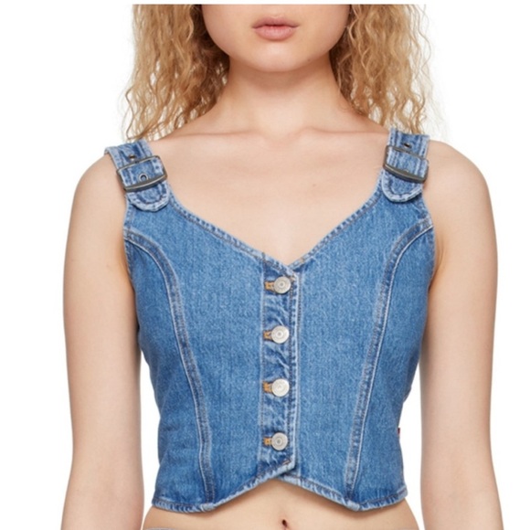 Levi's Blue Denim Button-Up vest - Picture 6 of 9